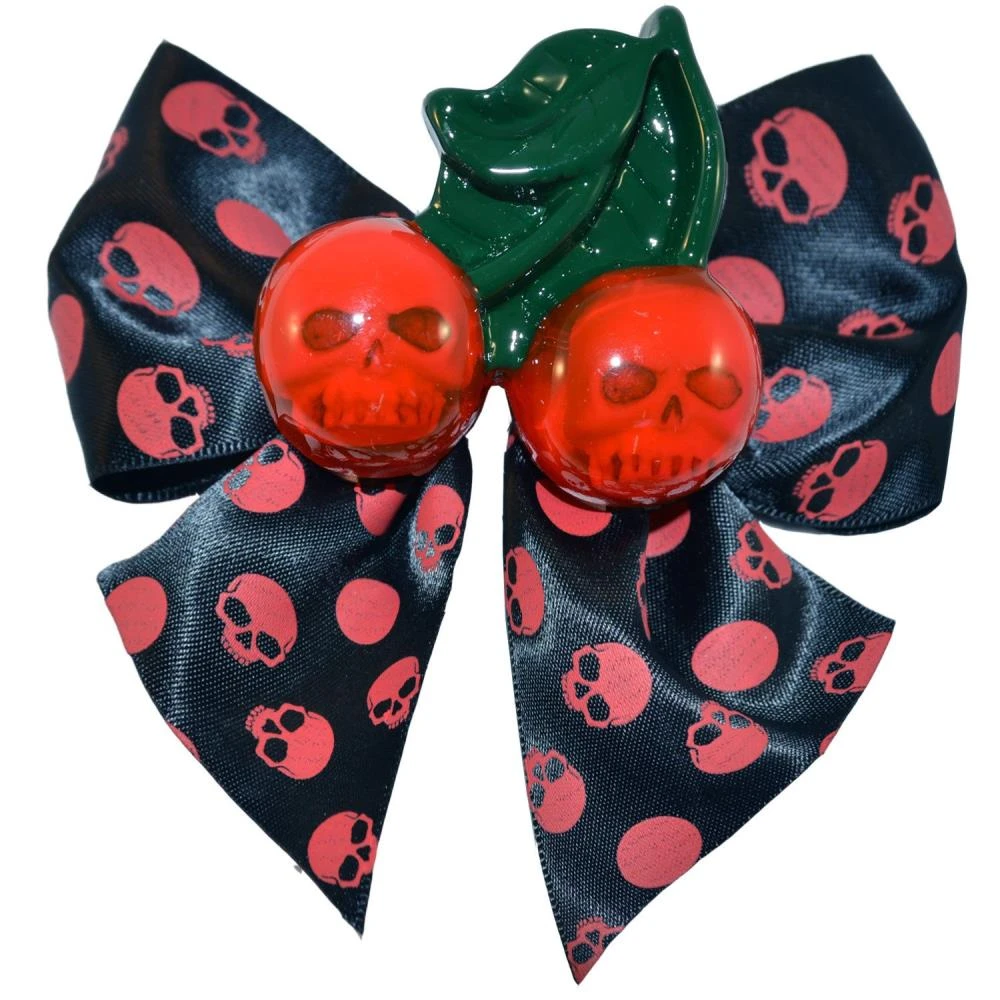 Kreepsville Cherry Skull Hair Hair Bow Red Accessories 3 Kreepsville Cherry Skull Hair Hair Bow Red Accessories