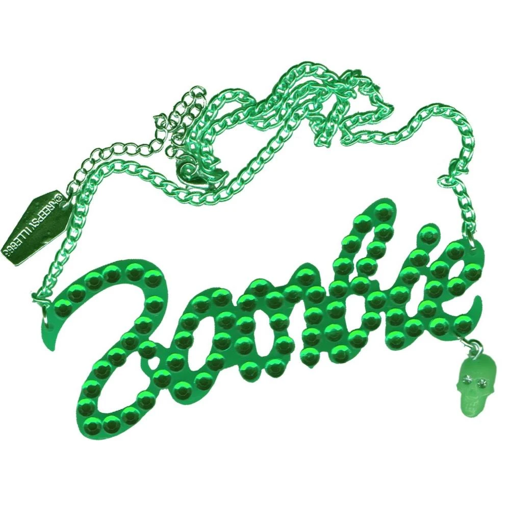Kreepsville Green Diamonte Zombie Necklace Jewelry 3 Kreepsville Green Diamonte Zombie Necklace Jewelry