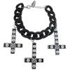 Kreepsville Inverted Cross Pentagram Bracelet Black 1 Kreepsville Inverted Cross Pentagram Bracelet Black