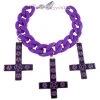 Kreepsville Jewelry Inverted Cross Pentagram Bracelet Purple