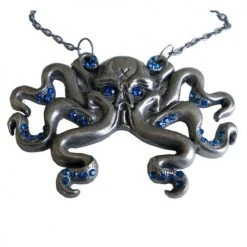 Kreepsville Jewelry Octoskull Necklace Blue Jewels