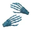 Kreepsville Skelelton Bone Hand Hairslides Blue Glitter