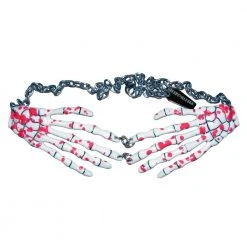 Kreepsville Jewelry Skeleton Bone Hand Necklace Bloody