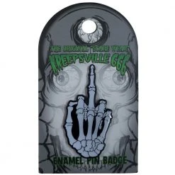 Kreepsville Skeleton Middle Finger Glow Enamel Pin Badge Accessories
