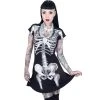 Kreepsville Skeleton White Flare Dress