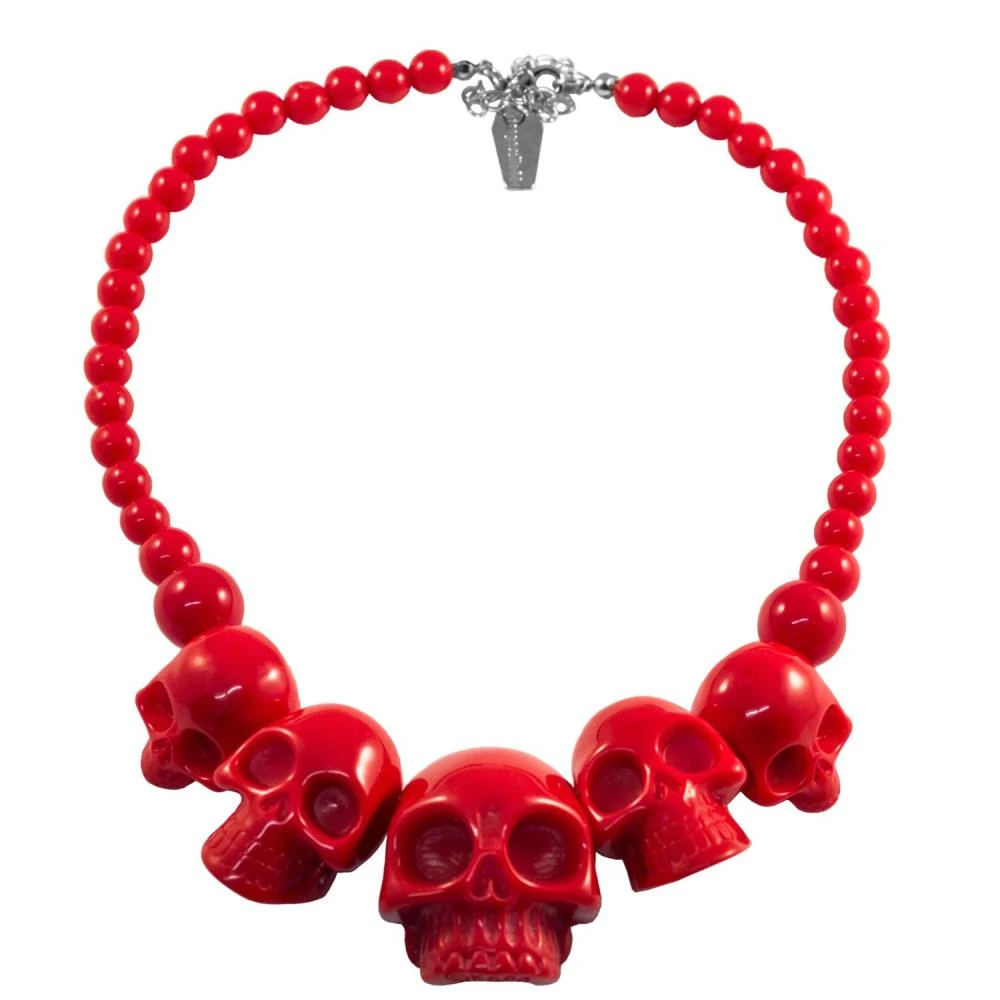 Kreepsville Skull Collection Necklace Red Jewelry 3 Kreepsville Skull Collection Necklace Red Jewelry