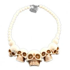 Kreepsville Skull Collection Necklace White