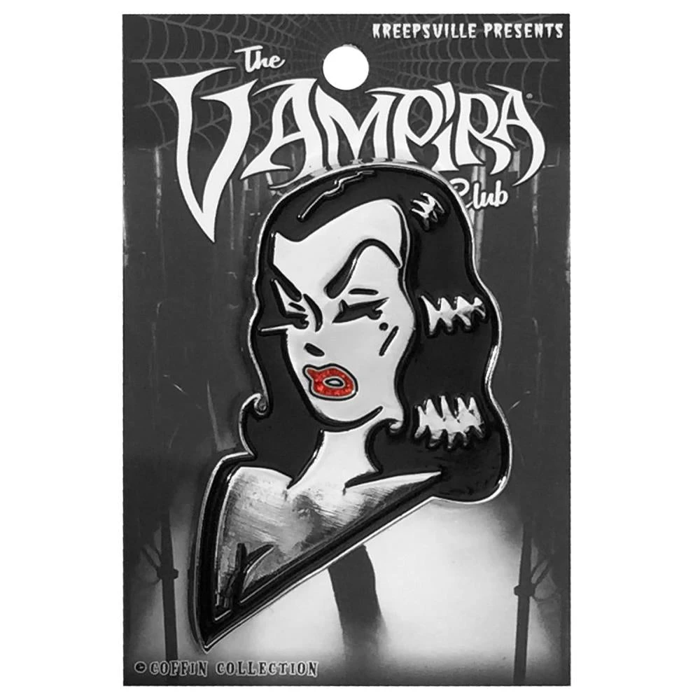 Accessories Vampira Face XL Enamel Pin 4 Accessories Vampira Face XL Enamel Pin