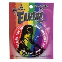 Elvira Pride Comic Large Round Button Badge