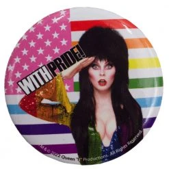 Elvira With Pride Large Round Button Badge