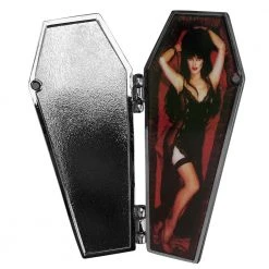 Elvira Open Coffin Red Enamel Pin