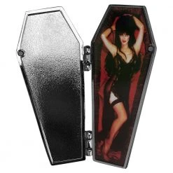 Elvira Open Coffin Red Enamel Pin