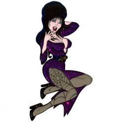 Elvira Purple Glitter XL Enamel Pin Enamel Pins & Buttons
