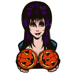 Elvira Spinning Pumpkins Enamel Pin