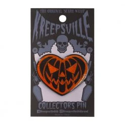 Kreepsville Pumpkin Heart Glitter Enamel Pin Enamel Pins & Buttons
