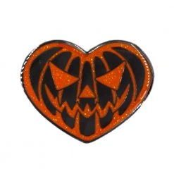 Kreepsville Pumpkin Heart Glitter Enamel Pin Enamel Pins & Buttons