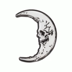 Kreepsville Skull Crescent Moon Glow Enamel Pin Enamel Pins & Buttons