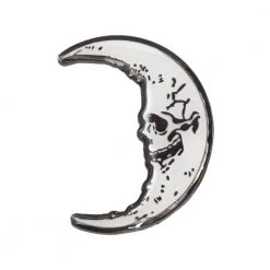 Kreepsville Skull Crescent Moon Glow Enamel Pin Enamel Pins & Buttons