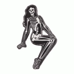 Kreepsville Skeleton Pin-up Girl Sitting Enamel Pin Enamel Pins & Buttons