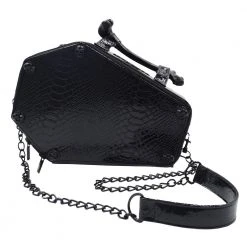 Kreepsville Skull Stud Croc Coffin Purse Bag