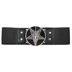 Kreepsville Elastic Waist Belt Goat Head Black