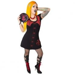 Kreepsville Demon Doll Flare Short Sleeve Dress