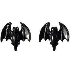 Kreepsville Bat Black Stud Earring Jewelry
