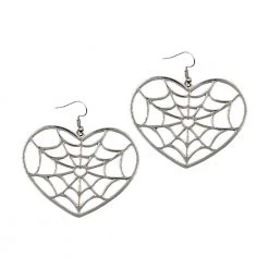 Kreepsville Jewelry Web Heart Earring