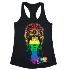 Women's Elvira Pride Rainbow Face Racerback Tank