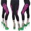 Kreepsville Dia De Los Muertos Pink Capri Leggings Women's