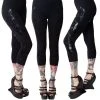Kreepsville 666 Goathead Black Foil Capri Leggings Women's