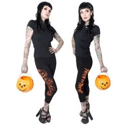 Kreepsville Trick Or Treat Pumpkin Capri Leggings
