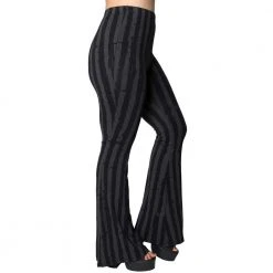 Kreepsville Women's Distressed Stripe Grey Flare Leggings