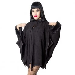 Kreepsville Glamour Ghoul Web Cape Black Fur