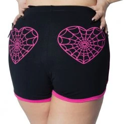 Kreepsville Web Heart Pink Womens Running Shorts Women's