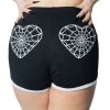Kreepsville Web Heart White Womens Running Shorts Women's