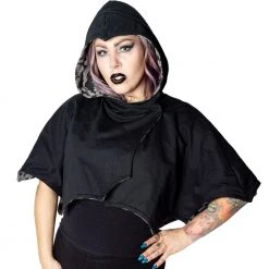 Kreepsville Women's Reversible Bat Wing Grey Bat Shoulder Cape