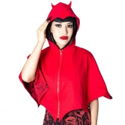 Kreepsville Women's Reversible Devil In Disguise Shoulder Cape