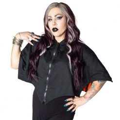 Kreepsville Women's Reversible Trick Or Treat Pumpkin Shoulder Cape