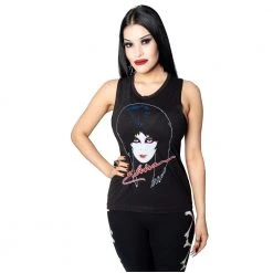Elvira Womens 80'S Sleeveless Tee Black