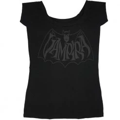 Vampira Retro Bat Dark Shoulder Top Women's
