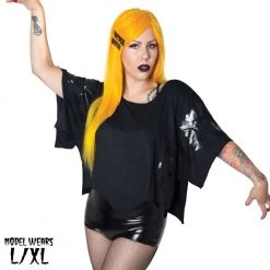 Kreepsville Women's Flying Bats Scalloped Top