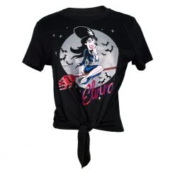 Elvira Bewitched Glitter Tie-Top Tee Women's