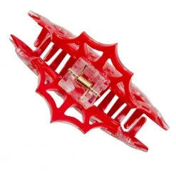 Kreepsville Spiderweb Hair Claw Clip Red