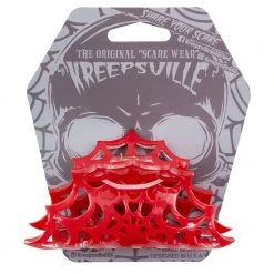 Kreepsville Spiderweb Hair Claw Clip Red