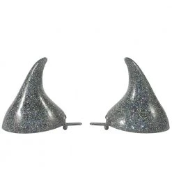Kreepsville Horror Hair Horns - Silver Glitter Accessories