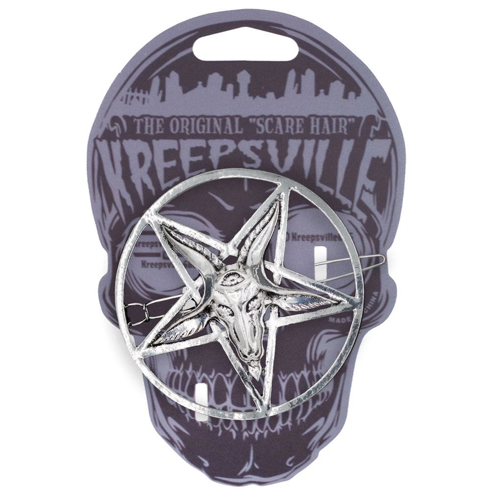 Kreepsville 666 Baphomet Circle Hair Clip 4 Kreepsville 666 Baphomet Circle Hair Clip