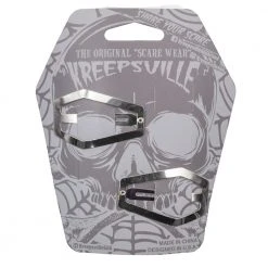 Kreepsville Coffin Snap Hair Clip Silver Accessories
