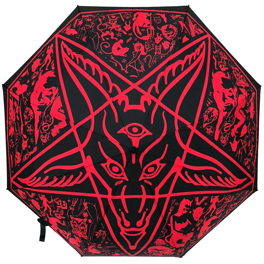 Kreepsville Homewares & Gifts Skull Handle Goathead Umbrella 3 Kreepsville Homewares & Gifts Skull Handle Goathead Umbrella