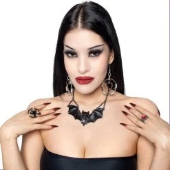 Kreepsville Creature Of The Night Bat Black Necklace Jewelry